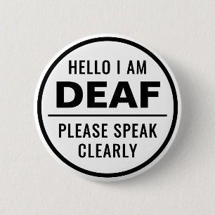Einfache Minimalistische Schwarz-weiße Rede eindeu Button
