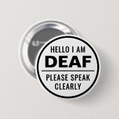 Einfache Minimalistische Schwarz-weiße Rede eindeu Button (Vorne & Hinten)