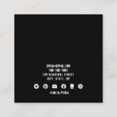 Einfache Minimalistische Schwarze Grafikkarten für Quadratische Visitenkarte (Rückseite)