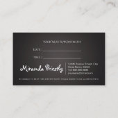 Einfache Minimalistische Schwarze Haare Makeup Sty Terminkarte (Rückseite)