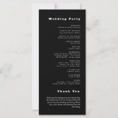 Einfache Minimalistische Schwarze Hochzeit (Rückseite)