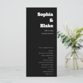Einfache Minimalistische Schwarze Hochzeit (Stehend Vorderseite)