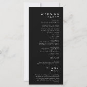 Einfache Minimalistische Schwarze Hochzeit (Rückseite)