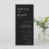 Einfache Minimalistische Schwarze Hochzeit (Stehend Vorderseite)