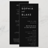 Einfache Minimalistische Schwarze Hochzeit (Vorne/Hinten)