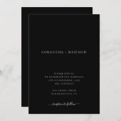 Einfache Minimalistische Schwarze Hochzeit Einladung (Vorne/Hinten)