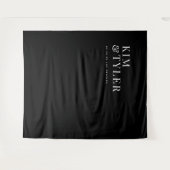 Einfache minimalistische schwarze Hochzeitslandsch Wandteppich (Vorderseite (Horizontal))