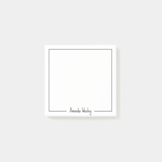 Einfache Minimalistische Schwarze Monogramm Vollst Post-it Klebezettel (Vorderseite)