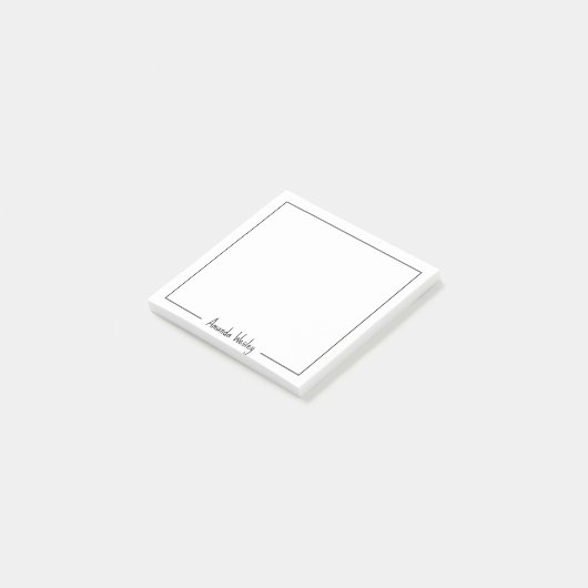 Einfache Minimalistische Schwarze Monogramm Vollst Post-it Klebezettel (angewinkelt)