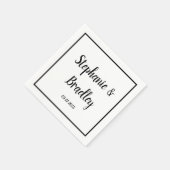 Einfache Minimalistische Schwarze Schrift Hochzeit Serviette (Ecke)
