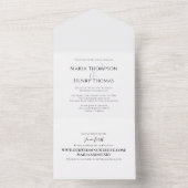 Einfache Minimalistische schwarze Schriftzeichen All In One Einladung (Innen Boden)