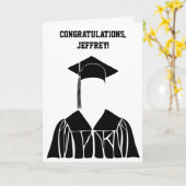 Einfache Minimalistische Schwarzweiß-Abschluss Karte (Gelbe Blume)