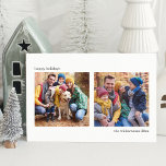 Einfache Minimalistische Schwarzweiß-Fotos mit zwe Feiertagskarte<br><div class="desc">Diese schöne Ferienkarte bietet Platz für zwei Fotos und eine minimalistische moderne Ästhetik in Schwarz und Weiß. Der gesamte Text ist individuell anpassbar,  sodass Sie den Feiertagsgruß leicht ändern können.</div>