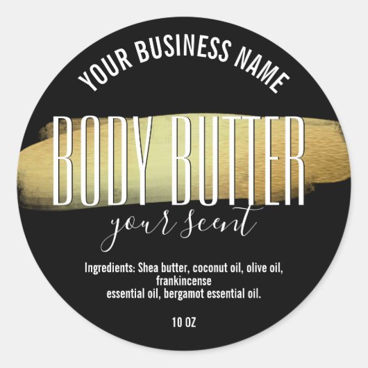 EINFACHE MINIMALISTISCHE Schwarzweiß-KÖRPERBUTTER Runder Aufkleber (Vorderseite)