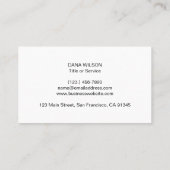 Einfache Minimalistische Schwarzweiß-Schrift hinzu Visitenkarte (Rückseite)