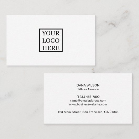 Einfache Minimalistische Schwarzweiß-Schrift hinzu Visitenkarte (Vorne/Hinten)