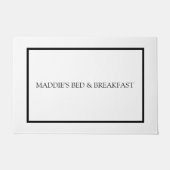 Einfache Minimalistische Schwarzweiß-Weiß-Monogram Fußmatte (Vorderseite)