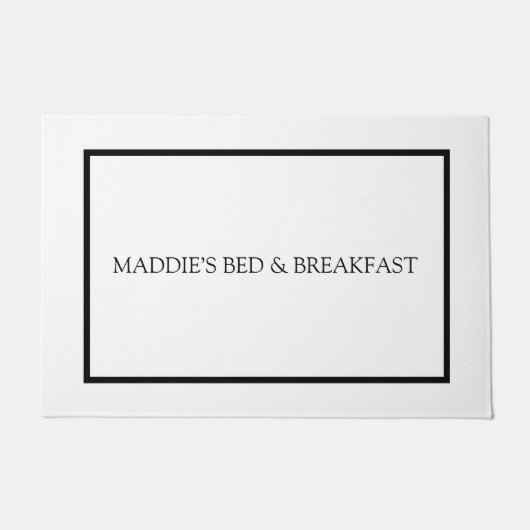 Einfache Minimalistische Schwarzweiß-Weiß-Monogram Fußmatte (Vorderseite)