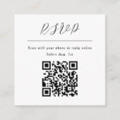 Einfache minimalistische schwarzweiße uAwg qr-Code Begleitkarte (Vorderseite)