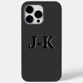 Einfache Minimalistische Schwarzweißmonogramm Case-Mate iPhone Hülle (Rückseite)