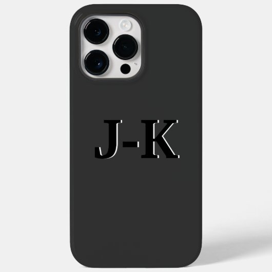 Einfache Minimalistische Schwarzweißmonogramm Case-Mate iPhone Hülle (Rückseite)