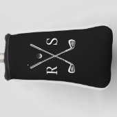 Einfache Minimalistische Schwarzweißmonogramm Golf Headcover (Vorderseite)
