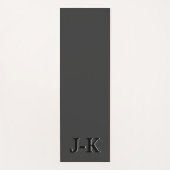 Einfache Minimalistische Schwarzweißmonogramm Yogamatte (Vorderseite)