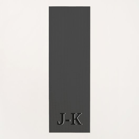 Einfache Minimalistische Schwarzweißmonogramm Yogamatte (Vorderseite)
