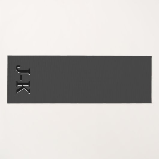 Einfache Minimalistische Schwarzweißmonogramm Yogamatte (Vorderseite (Horizontal))