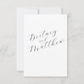 Einfache Minimalistische Script-Auswahl RSVP Karte (Rückseite)