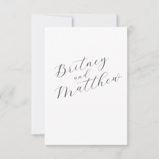 Einfache Minimalistische Script-Auswahl RSVP Karte (Rückseite)