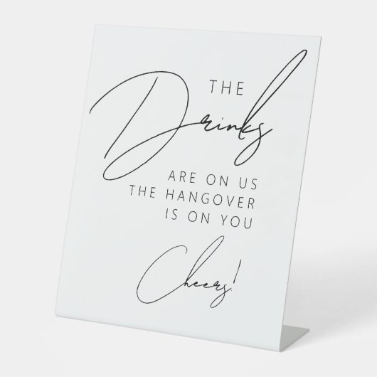 Einfache Minimalistische Script-Funny Wedding Drin Sockelschild (Vorderseite)