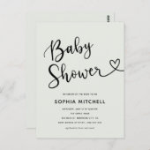Einfache Minimalistische Script Heart Baby Dusche Postkarte (Vorne/Hinten)