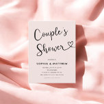 Einfache Minimalistische Script-Herz-Paare-Dusche Postkarte<br><div class="desc">Erleben Sie Ihre Feier mit unserer minimalistischen Dusche-Einladung. Mit der Überschrift "Couple's Shower" in lässiger Schrift,  die mit einem anmutigen Wirbel und Herzmotiv geschmückt ist,  strahlt diese Einladung Einfachheit und Charme aus. Sammeln Sie Ihre Lieben für einen besondere Anlass,  der beide Partner in Stil und Eleganz feiert.</div>