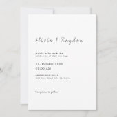 Einfache Minimalistische Script-Hochzeit Einladung (Vorderseite)