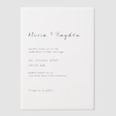 Einfache Minimalistische Script-Hochzeit Pergament Einladungen (Vorderseite)