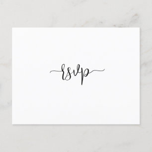 Einfache Minimalistische Script-Hochzeit RSVP Post Postkarte
