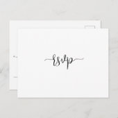 Einfache Minimalistische Script-Hochzeit RSVP Post Postkarte (Vorne/Hinten)