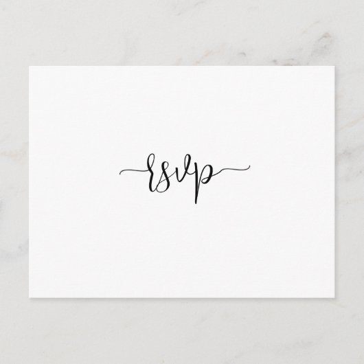Einfache Minimalistische Script-Hochzeit RSVP Post Postkarte (Vorderseite)