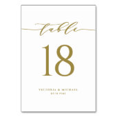 Einfache Minimalistische Script-Hochzeit Tischnummer (Rückseite)