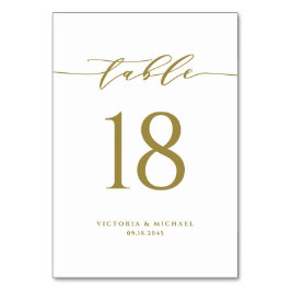 Einfache Minimalistische Script-Hochzeit Tischnummer