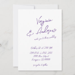 Einfache Minimalistische Script-Kalligrafie-Hochze Einladung