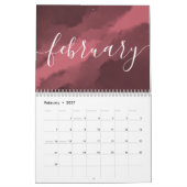 Einfache Minimalistische Script-Kalligrafie Kalender (Feb 2027)