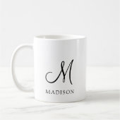 Einfache Minimalistische Script Monogram Kaffeetasse (Links)