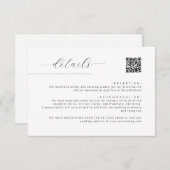 Einfache Minimalistische Script QR Code Hochzeitde Begleitkarte (Vorne/Hinten)