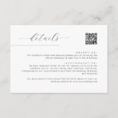 Einfache Minimalistische Script QR Code Hochzeitde Begleitkarte (Vorderseite)