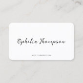 Einfache Minimalistische Script QR-Code Visitenkarte (Vorderseite)