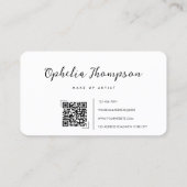 Einfache Minimalistische Script QR-Code Visitenkarte (Rückseite)