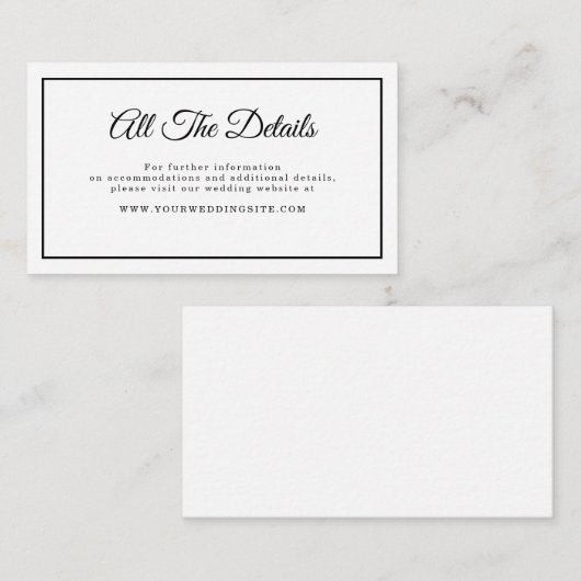 Einfache Minimalistische Script-Website Begleitkarte (Vorne/Hinten)