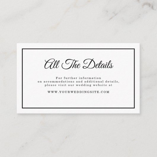 Einfache Minimalistische Script-Website Begleitkarte (Vorderseite)